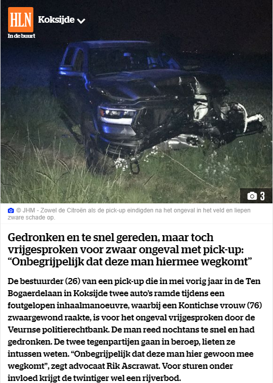 Gedronken en te snel gereden, maar toch vrijgesproken 